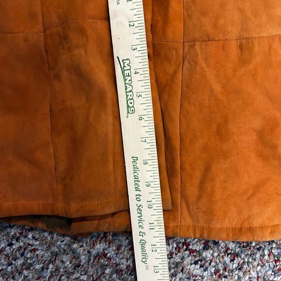 Vintage Original Lapin Italy Orange Suede Rabbit Fur Penny Lane Coat 44/US12 - Picture 13 of 16